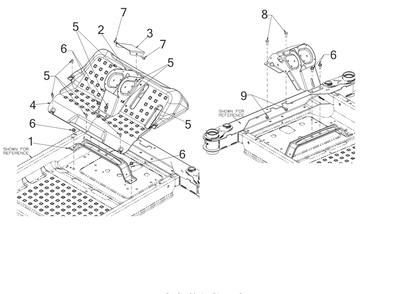 Floorboard Diagram and Parts List for RZT-S50KH (17ARCBDQ056)(2017) Cub Cadet Lawn Tractor